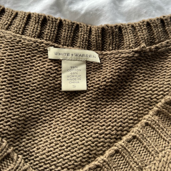 White + Warren Brown Knit Sweater - Picture 3 of 4